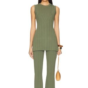 Veronica Beard Rib Knit Pant + Top Set